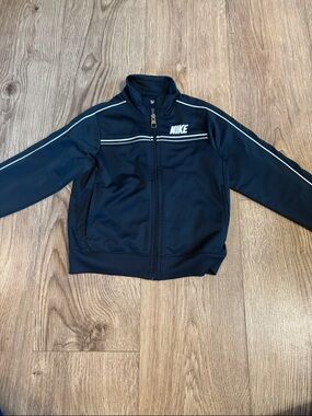 Nike Navy Blue & White Kids Zip-Up Track Jacket